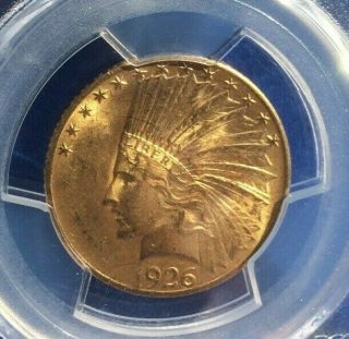 US Gold $10 Indian Head Eagle - 1926 PCGS MS62 - Bright Rare Coin 5
