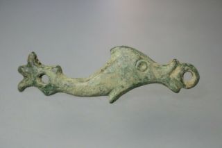 Ancient Roman Bronze Amulet Dolphin 1st - 3rd Century Ad