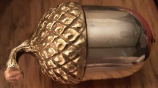 Tiffany & Co.  Sterling Silver & Gold Wash Acorn Shaped Pill Box Thimble Case
