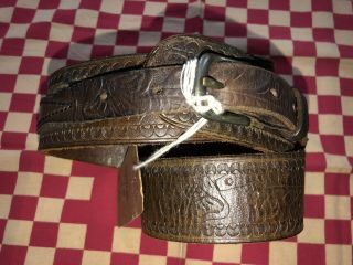 $595 Rrl Ralph Lauren Double Rl Limited Edition 10 Of 100 Tooled Leather Belt 30
