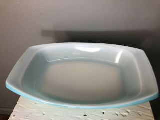 Vtg 60s Turquoise Pyrex Atomic Compass Star 1.  5 Qt MidCentury Oval Casserole Lid 7