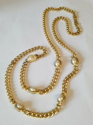 Vintage Christian Dior Necklace Gold Chain