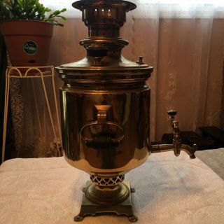 Antique Russian Samovar Tula Brass 2