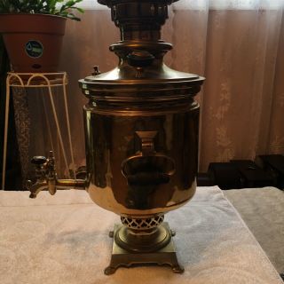 Antique Russian Samovar Tula Brass 6