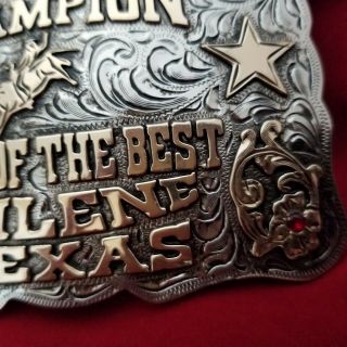 RODEO TROPHY BUCKLE VINTAGE ABILENE TEXAS BEST OF BEST BULL RIDING CHAMPION 858 5