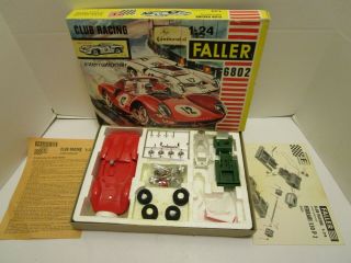 Rare Vintage Faller Club Racing International 1/24 Scale Slot Car Set