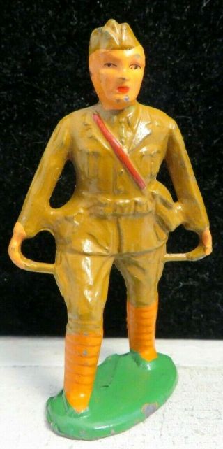 Vintage Barclay Lead Toy Soldier Stretcher Bearer Closed Hand B - 102a Paint