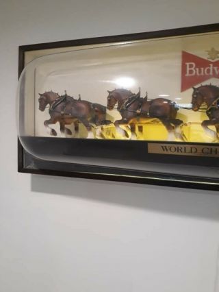 Budweiser Clydesdale Bubble Light And Sign,  Vintage 1960s 3