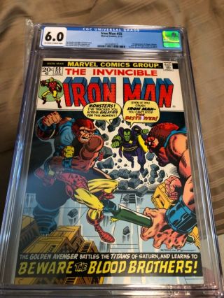 Cgc 6.  0 Iron Man 55 Marvel Comics 1973 1st Appearance Of Thanos & Drax Rare