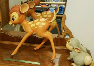 Rare Disney Store Standing 19” Bambi Big Garden Statue Large Htf