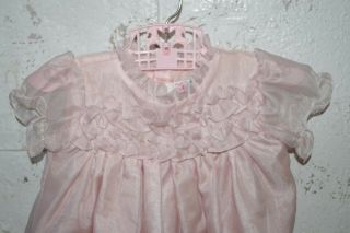 Martha’s Miniatures Pink Chiffon Ruffle Dress Girls Baby 18 Months Pageant Party 4