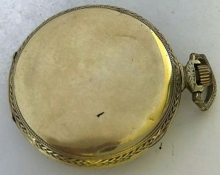 Antique 14 Karat Gold fi.  1929 Hamilton winding pocket watch cal.  912,  jump hour 4