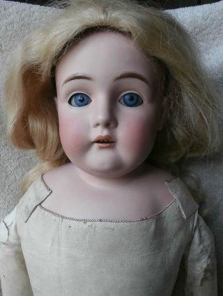 Lovely Large Antique German Kestner 166 Bisque Head Doll 31 "