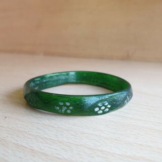 43 Old Antique Ancient Roman,  Yemen Green Glass Bracelet