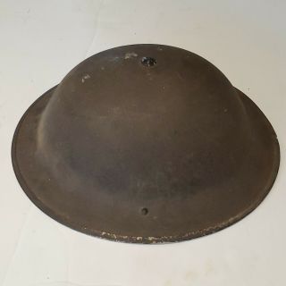 Vtg WWII British Army Military WW2 Brodie Doughboy Helmet Mark 2 4