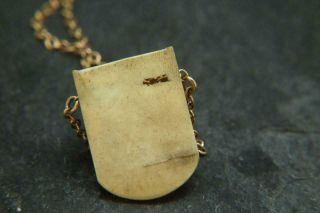 Fine Antique Victorian Japanese Shibayama Butterfly MOP Pendant 9ct Gold Chain 3