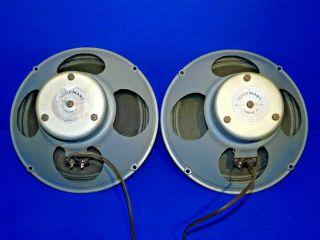 Pair Vtg 1960s Goodmans Audiom 50 15 Ohm 12 " 10w Alnico Speaker Vox Tube Amp