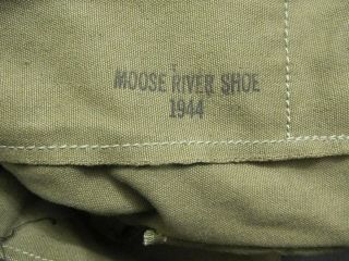 MINTY WW2 US ARMY MARINE DUFFLE BAG MADE BY MOOSE RIVER SHOE CO 1944 3