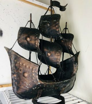 Handmade Model Boat Sailboat Folk Art Trench Art Operation Enduring Freedom War