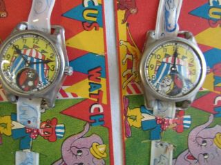 2 - Toy Circus Watches - Still on Cards / Great Graphics - NOS 2