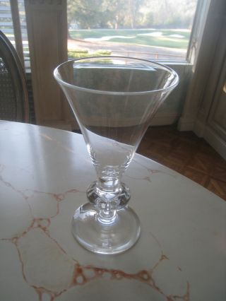 2 Vintage Steuben Art Glass Trumpet Air Bubble Water Wine 7737 Stems Goblets