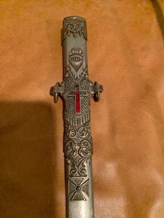 ANTIQUE KNIGHTS TEMPLAR MASONIC SWORD engraved blade 6