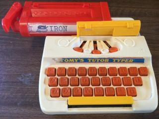 1977,  VINTAGE TOMY TUTOR TYPER TYPEWRITER,  MANY TYPE WORDS, 5