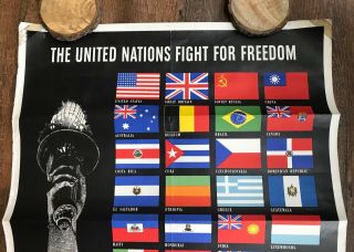 1942 WW2 WWII Poster THE UNITED NATIONS FIGHT FOR FREEDOM by BRODER 2
