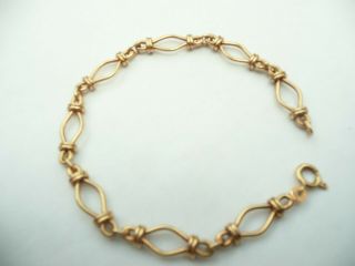 Fab Vintage Solid 9ct Gold Fancy Anchor Link Chain Bracelet 4.  3 Grams 7.  75 " Inch