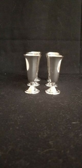 Vintage Set of 6 ALVIN Sterling Silver CORDIAL Cups SHOT GLASSES S247 2