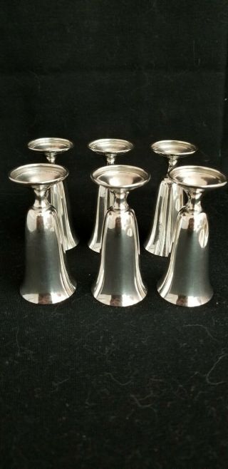 Vintage Set of 6 ALVIN Sterling Silver CORDIAL Cups SHOT GLASSES S247 5