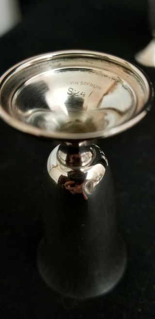 Vintage Set of 6 ALVIN Sterling Silver CORDIAL Cups SHOT GLASSES S247 6