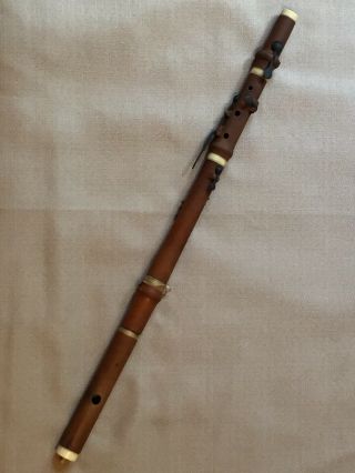 Vintage Antique Boxwood Flute Edward Riley York 3