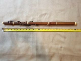 Vintage Antique Boxwood Flute Edward Riley York 9