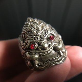 Ring Giant Yuk Thai Amulet Love Luck Rich Attract Protect Size 12