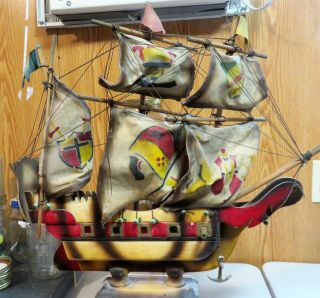 Antique Model Wood Sailing Ship 20 " Length And 20 " Tall