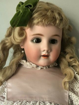 Antique 28” German Heinrich Handwerck & Simon Halbig Bisque Head 6 1/2 Doll 10