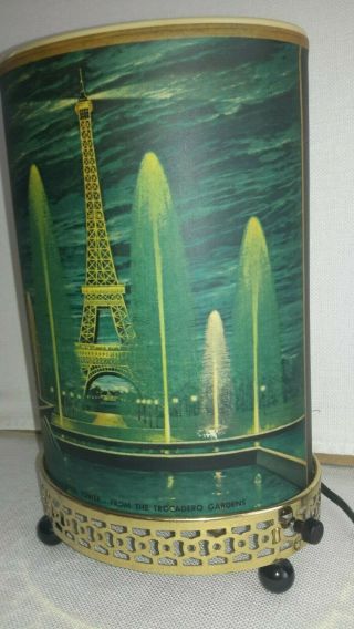 RARE ECONOLITE MOTION LAMP OVAL EIFFEL TOWER HAND PRINTED SIGNED1963 759 - O 12