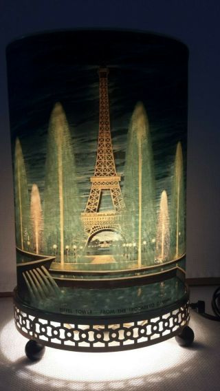 RARE ECONOLITE MOTION LAMP OVAL EIFFEL TOWER HAND PRINTED SIGNED1963 759 - O 3