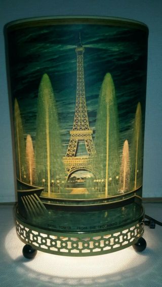 RARE ECONOLITE MOTION LAMP OVAL EIFFEL TOWER HAND PRINTED SIGNED1963 759 - O 5