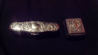 Fully Hallmarked Silver Trinket/pill Box,  Art - Deco,  About 70g And Another One.