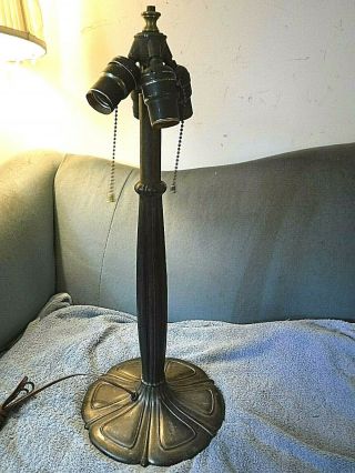 Vintage Bradley Hubbard Lamp Base Rare 4 Sockets 23 Inches Signed