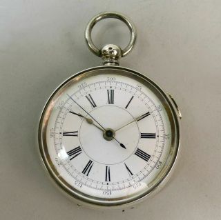 Antique Silver.  800 Standard Chronograph Pocket Watch C.  1900 Good Order