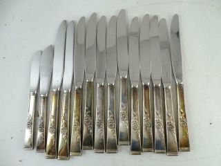 Vintage Sterling Silver Dinner Knife Butter Reed & Barton Classic Rose X14 Set