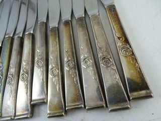 Vintage Sterling Silver Dinner Knife Butter Reed & Barton Classic Rose x14 Set 2