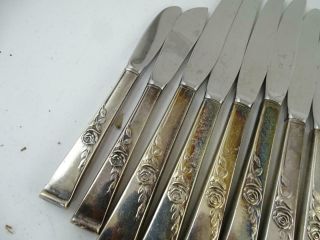 Vintage Sterling Silver Dinner Knife Butter Reed & Barton Classic Rose x14 Set 3