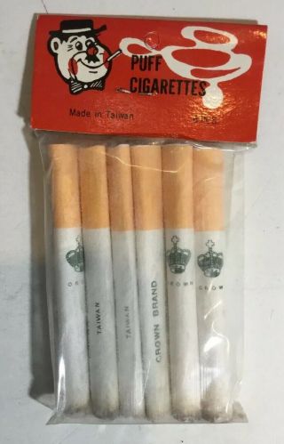 Vintage 1950’s Crown Brand Toy Puff Cigarettes.  New/old Stock