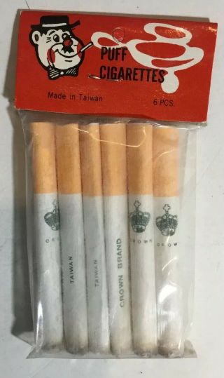 Vintage 1950’s Crown Brand Toy Puff Cigarettes.  NEW/OLD STOCK 3
