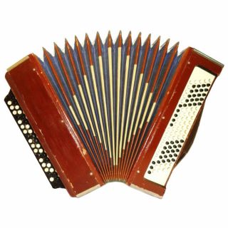 Made In 1930s.  Antique Old Russian Tula Button Accordion Bayan,  100 Bass,  509
