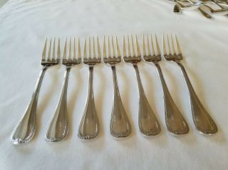 Christofle Malmaison Silver Plated Small Dessert Forks Set Of 7